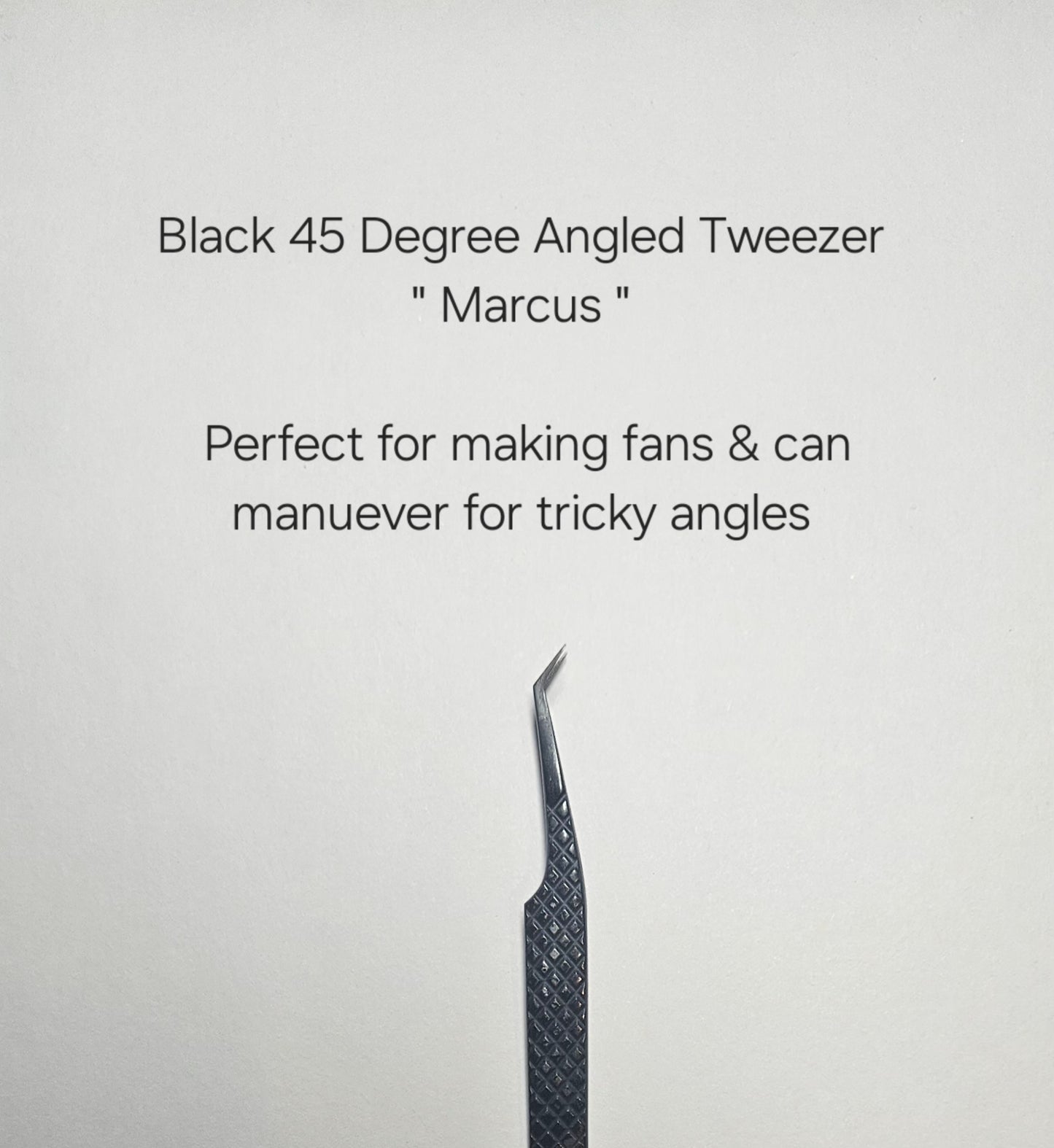 " Marcus " Black Thin Angled Tweezer