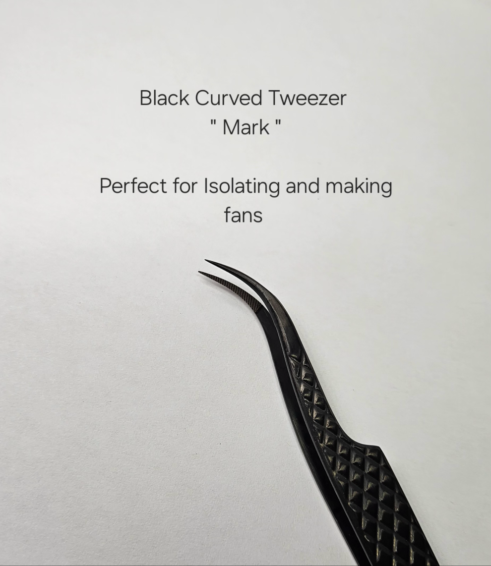 "Mark" Black Curved Tweezer